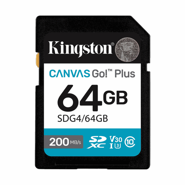 SD card Kingston 64 GB SDG4/64GB SDXC,r/w:200/100MB/s, DSLRs, mirrorless cameras, 4K video