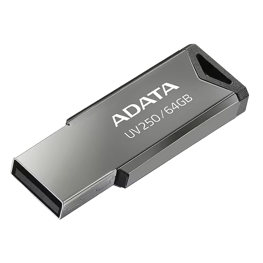 USB Memory stick Adata 64GB UV250 2.0 Silver Metal Style AUV250-64G-RBK - Image 3