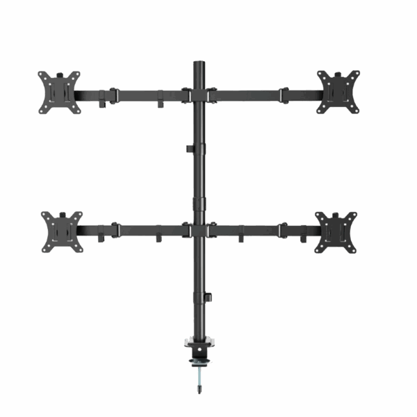 NOSAČ ZA ČETRI MONITORA GEMBIRD MA-D4-01, montaža na stol, (tilting, swivel), 13”-32”, up to 10 kg