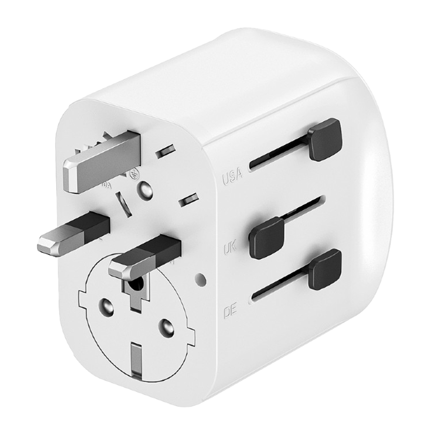 Univerzalni strujni adapter za sve zemlje + USB + Type-C punjač GEMBIRD, 20 W, white, TPA-EU2A1C15-01-W - Image 5