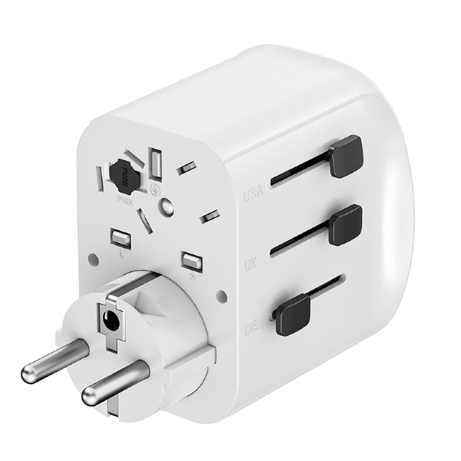 Univerzalni strujni adapter za sve zemlje + USB + Type-C punjač GEMBIRD, 20 W, white, TPA-EU2A1C15-01-W - Image 6