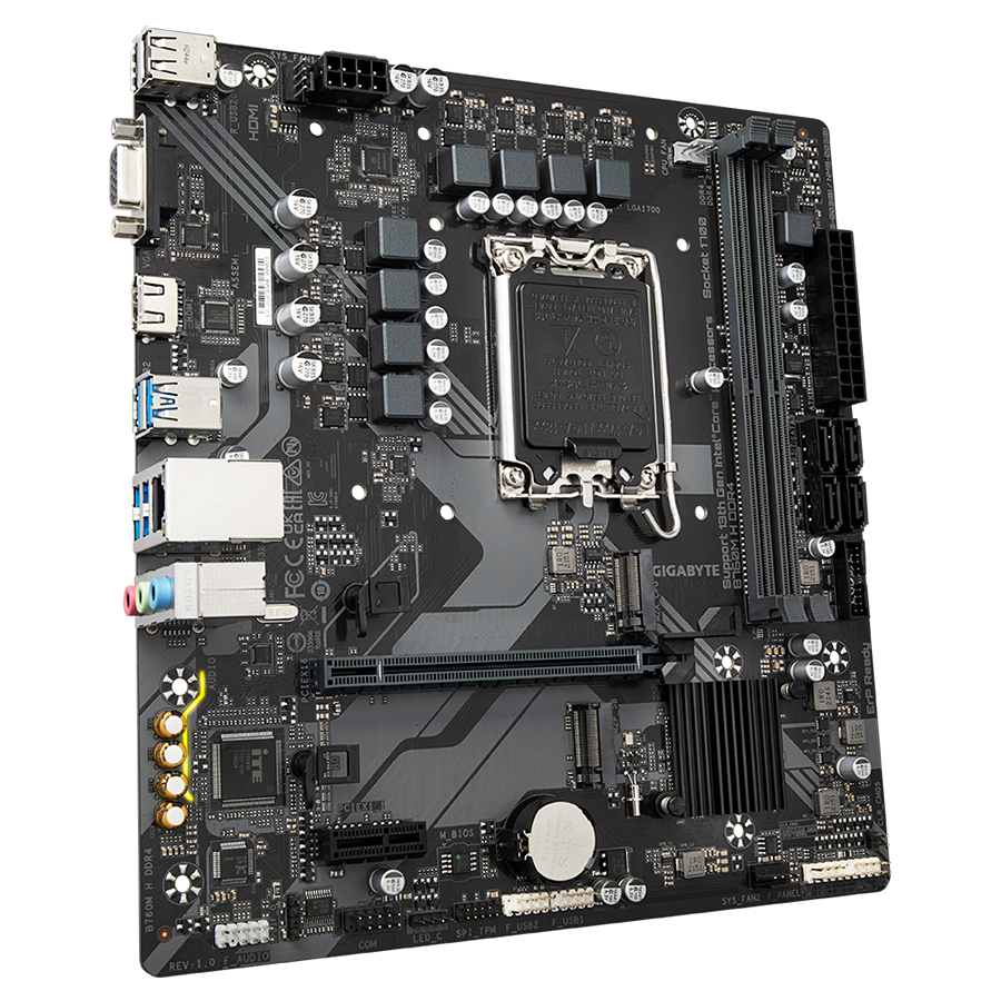 Gigabyte MB B760M H DDR4 LGA1700; 2xDDR4; 2xM.2; 4xSATA 12xUSB; HDMI, DP; mATX - Image 2