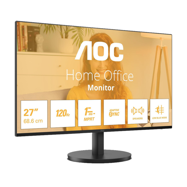 MONITOR AOC 27B31H 27″ IPS, 1920×1080, 120Hz, 1ms MPRT, 300 cd/m2, 1500:1, Adaptive Sync, VGA, HDMI, Tilt, Black, VESA, 3y