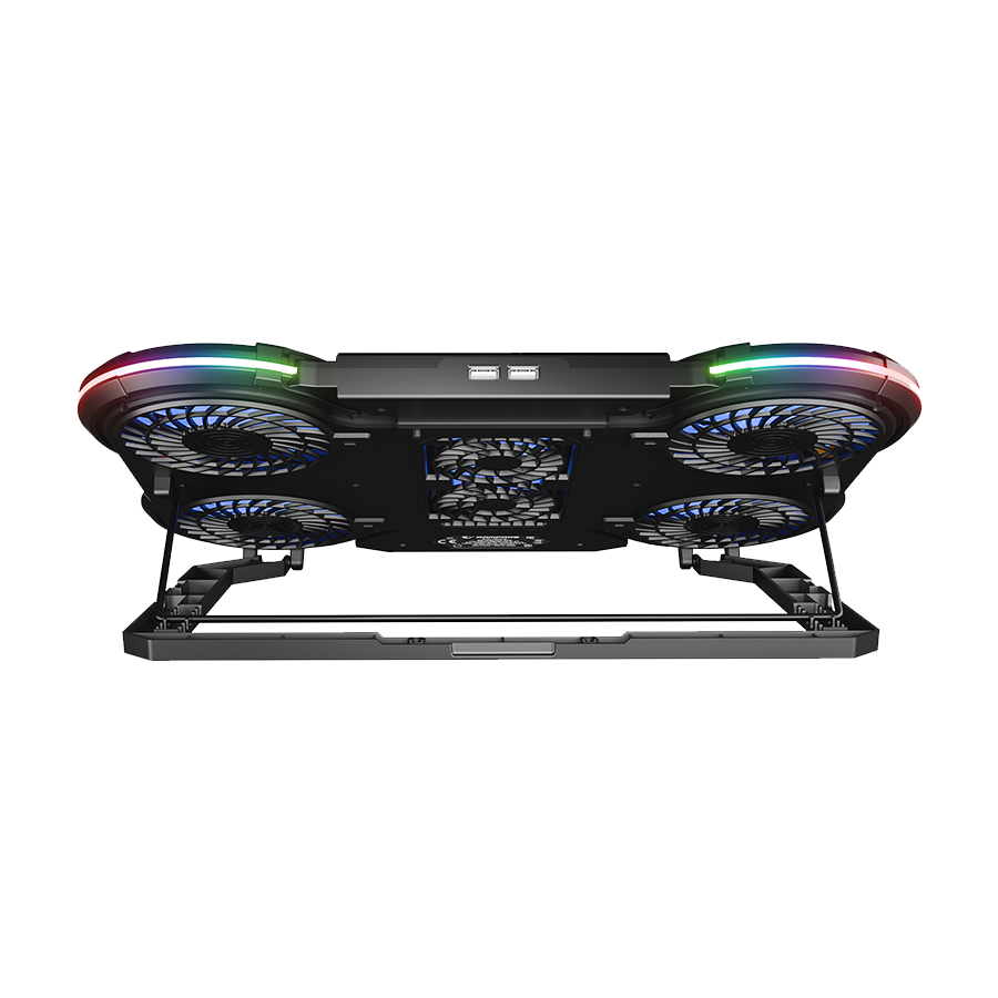 Postolje za notebook gaming Rampage PROTE R6 RGB Lighted Notebook Cooler Stand with Phone Holder and 6 Fans, 39395 - Image 2