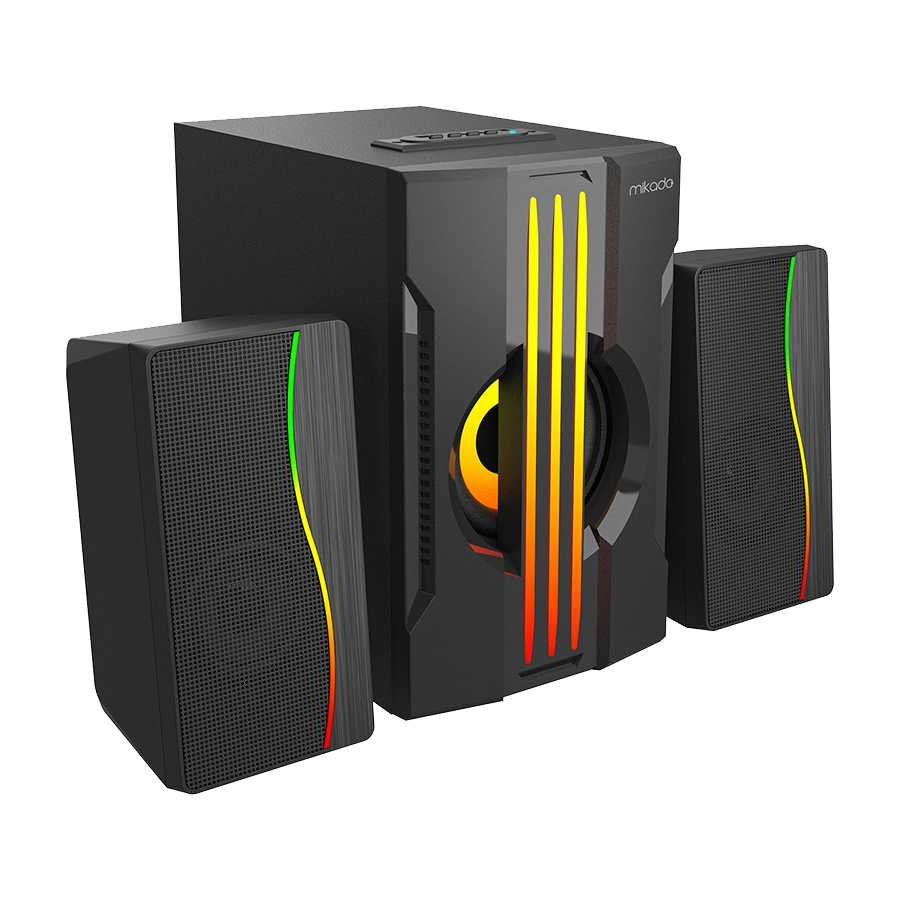 Zvučnici 2.1 gaming Mikado MD-254 2 1 25W (5W*2 15W) USB SD FM FM Bluetooth supported RGB sound system, 40116 - Image 2