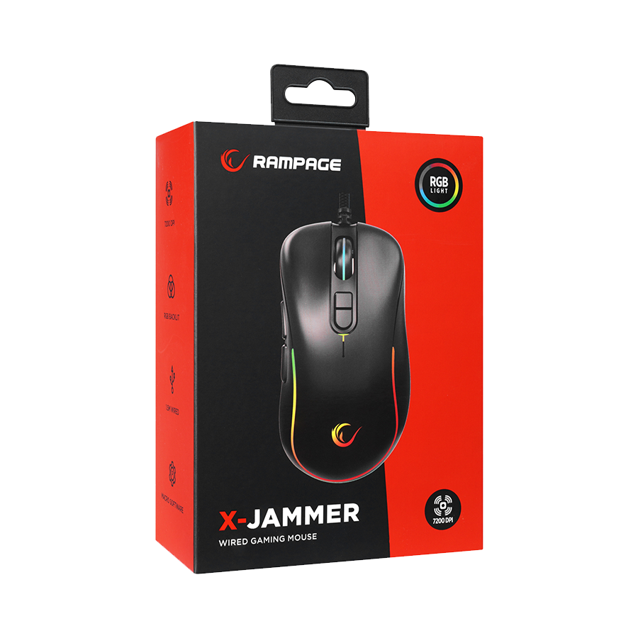 Miš gaming RAMPAGE SMX-R47 X-Jammer V2 USB Black RGB Light 12800 DPI 1000 Hz, 35086 - Image 7