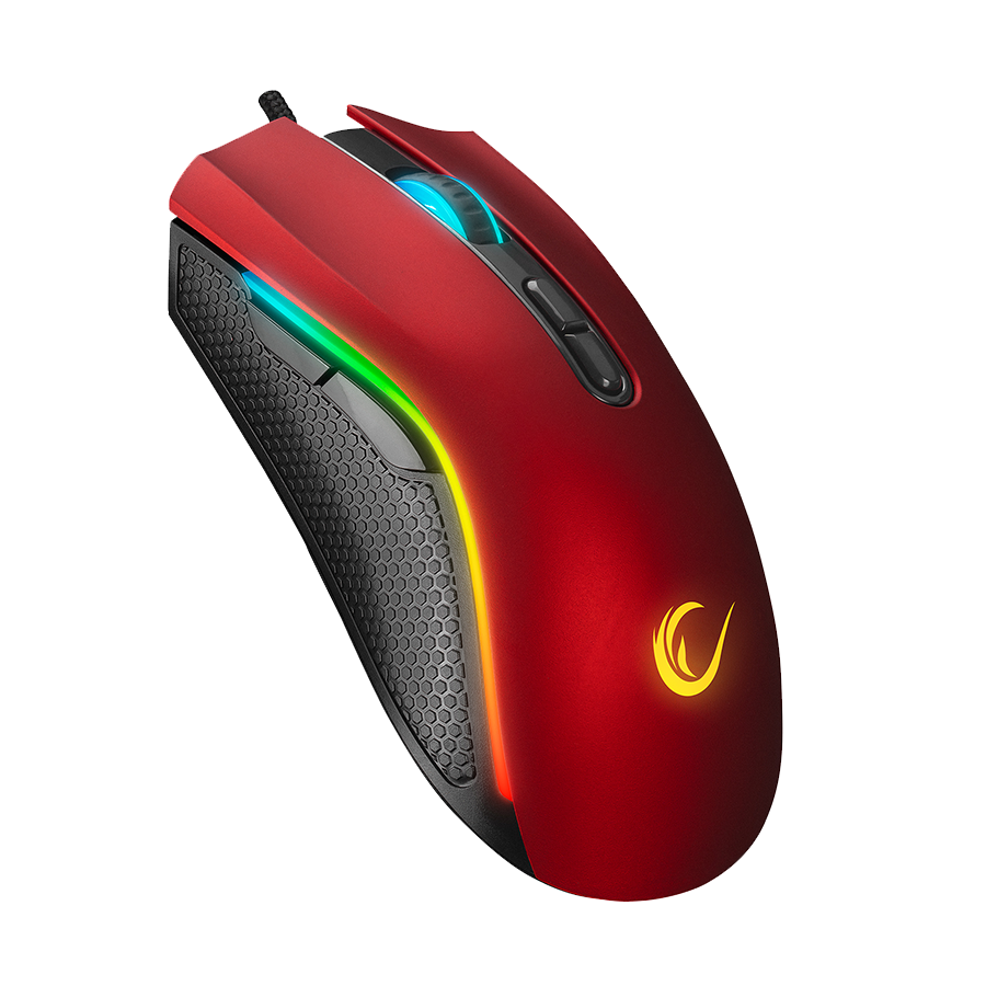 Miš gaming RAMPAGE SMX-R44 V2 Macrol Red 2800 DPI RGB LED 80 Million Huano Switch Gaming Player Mouse, 41490