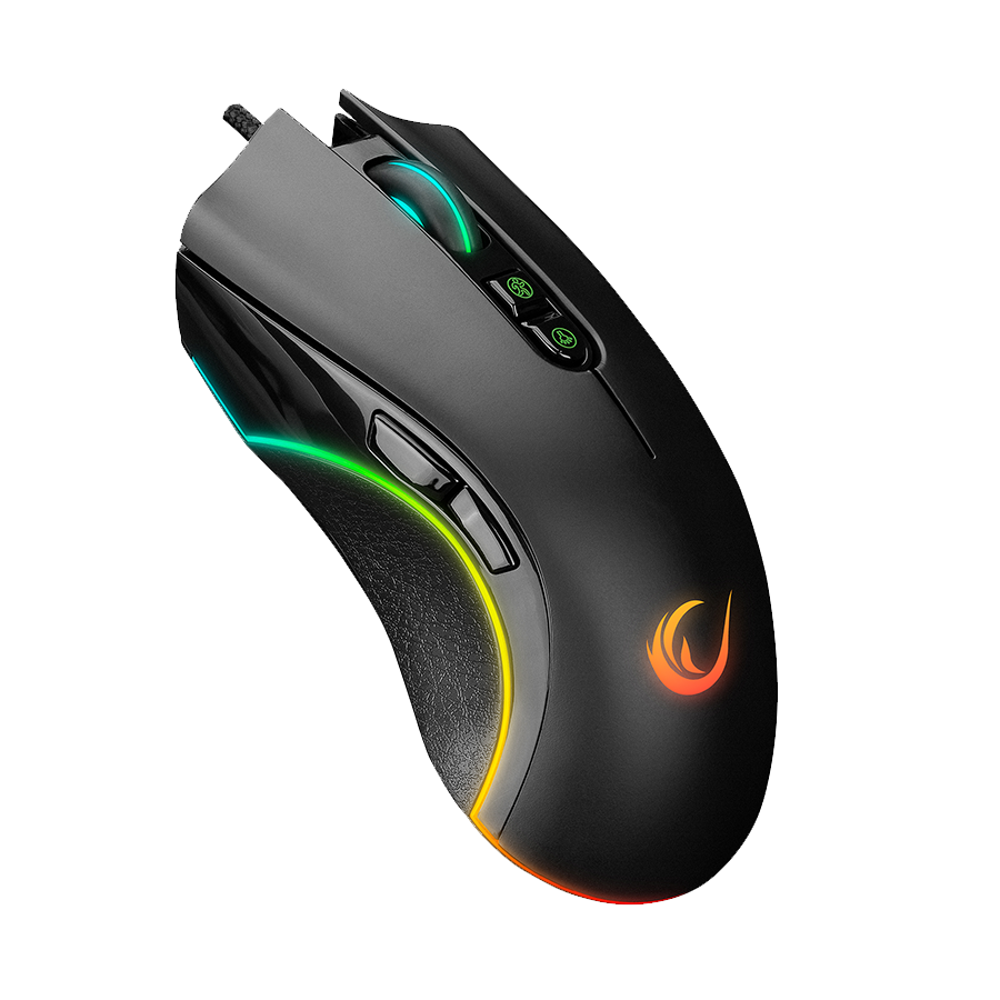 Miš gaming RAMPAGE SMX-R22 PhoenIX V2 Black, 7 key RGB 12800DPI, 31393
