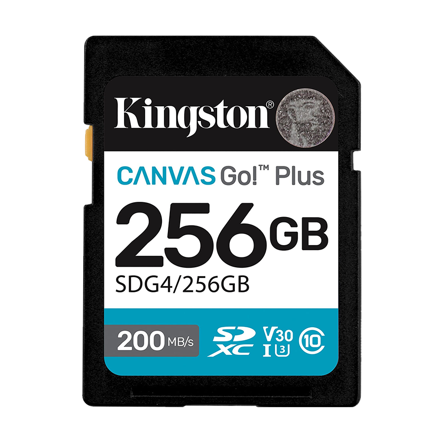 SD card Kingston 256 GB SDG4/256GB SDXC,r/w:200/160MB/s, DSLRs, mirrorless cameras, 4K video