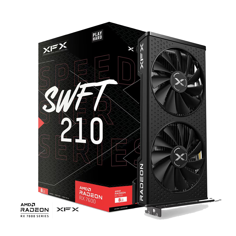 VGA XFX SPEEDSTER SWFT 210 AMD Radeon RX 7600 8 GB GDDR6 128-bit HDMI 3x DP RX-76PSWFTFY