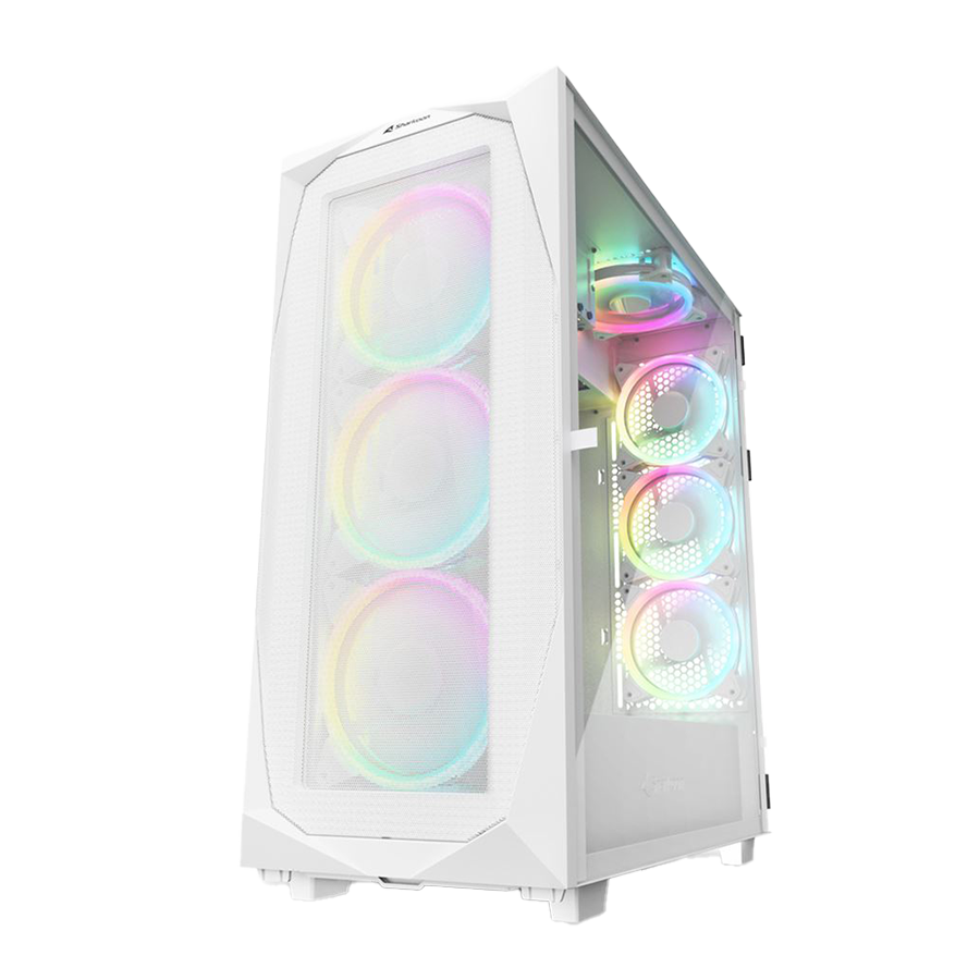 Kućište SHARKOON gaming, REV300 White, RGB, E-ATX, ventilator 3x140mm, 4x120 mm