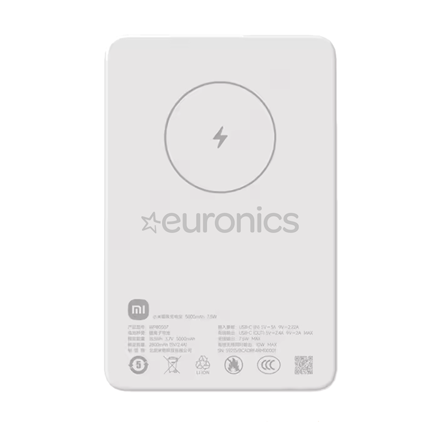 Xiaomi powerbank Magnetic 5000 mAh, sivi, BHR9303GL