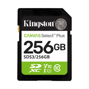 SD card Kingston 256 GB SDS3/256GB  Class10 Canvas Select Plus SD adapter;100MBs Read,Class 10 UHS-I