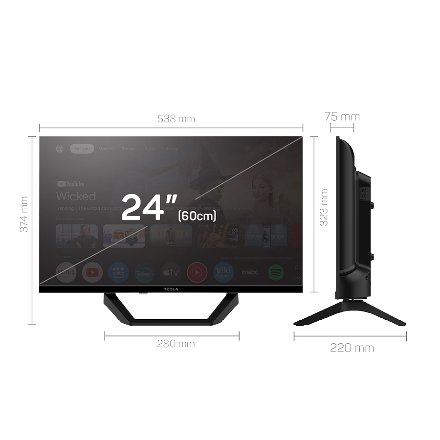 TESLA TV 24E655BHS Google TV DC Adapter za automobil 12V BOX Zvucnici 2x5W - Image 4