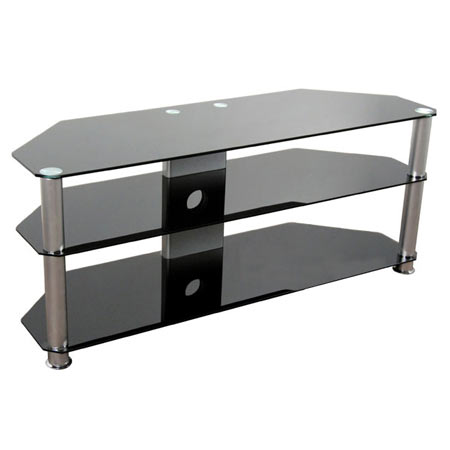 Stalak za TV GNC AVS040-1200, staklo black/silver 1200x400x500mm - Image 2