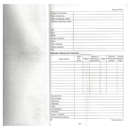 FISKALNI MALOPRODAJNI RAČUN ZA PRAVNA LICA A5PFR2 BIH - Image 2