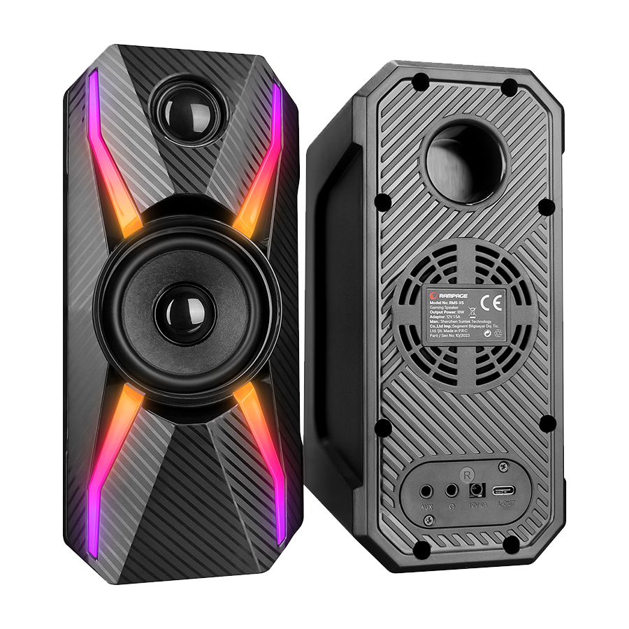 Zvučnici 2.0 gaming RAMPAGE RMS-X5 2.0 Black Multimedia Gaming USB Speaker, 39545 - Image 3