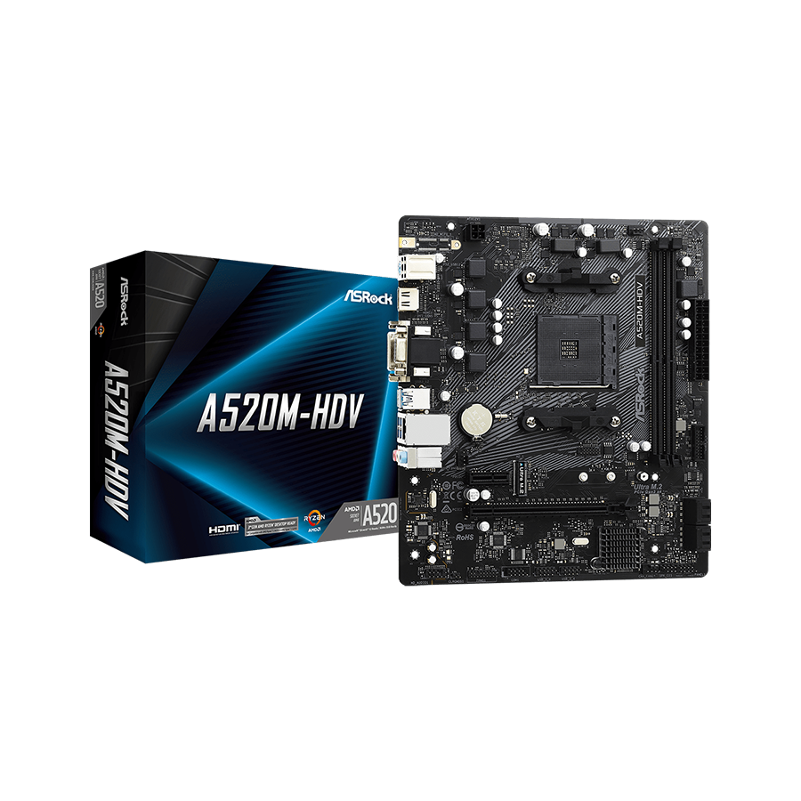 ASROCK MB A520-HDV AM4 2xDDR4 4xSATA M.2 RAID VGA HDMI Micro ATX