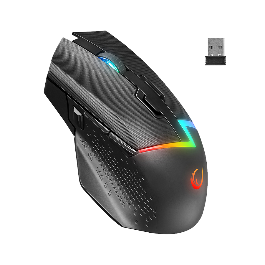Miš gaming RAMPAGE DROP M3 V2 24000 DPI 3311 Sensor Black RGB Rechargeable Wireless 80 Million Huano Switch Gaming Mouse, 42561