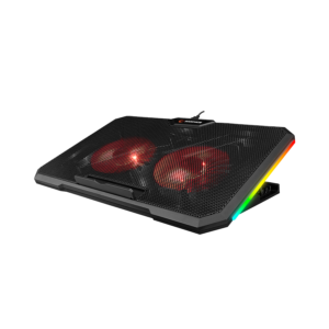 Postolje za notebook gaming Rampage AD-RC12 GAMEZONE Black 2 Fan 2 USB RGB Illuminated 15"-17" Notebook Cooler Stand, 36323