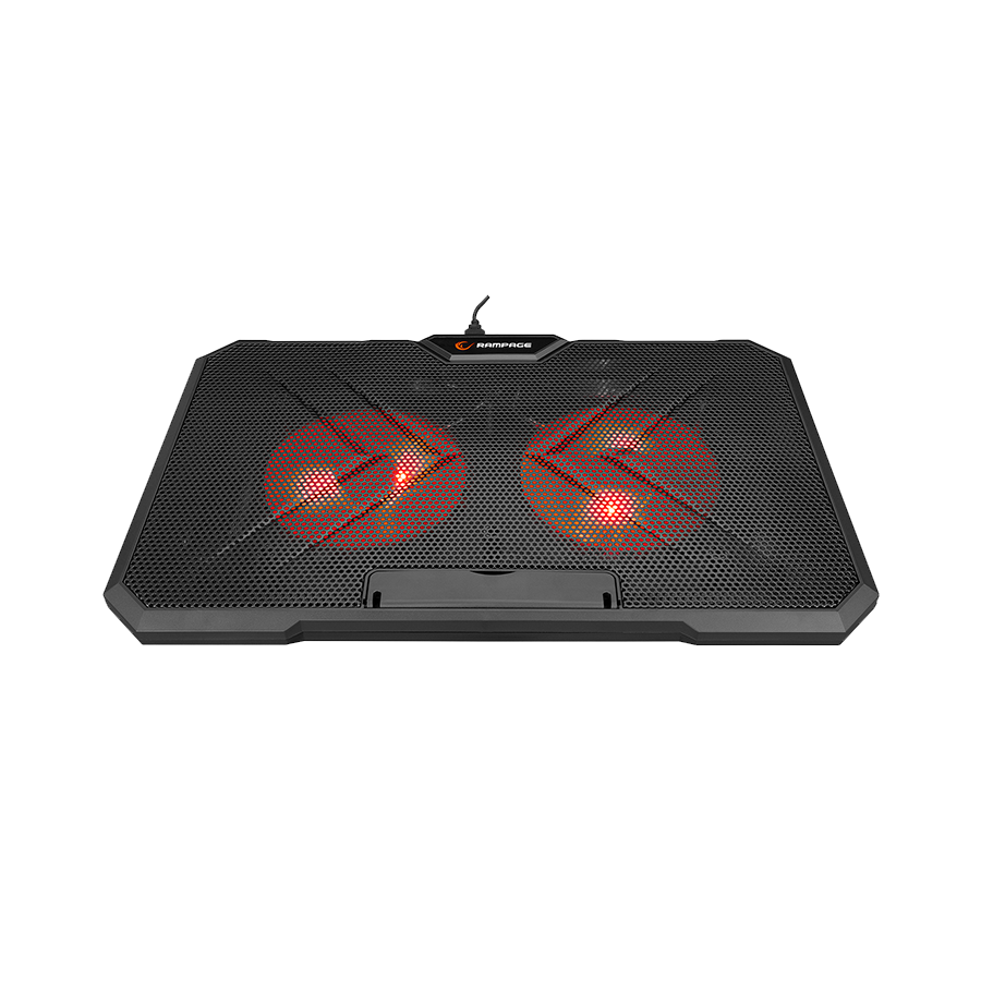 Postolje za notebook gaming Rampage AD-RC12 GAMEZONE Black 2 Fan 2 USB RGB Illuminated 15"-17" Notebook Cooler Stand, 36323 - Image 2
