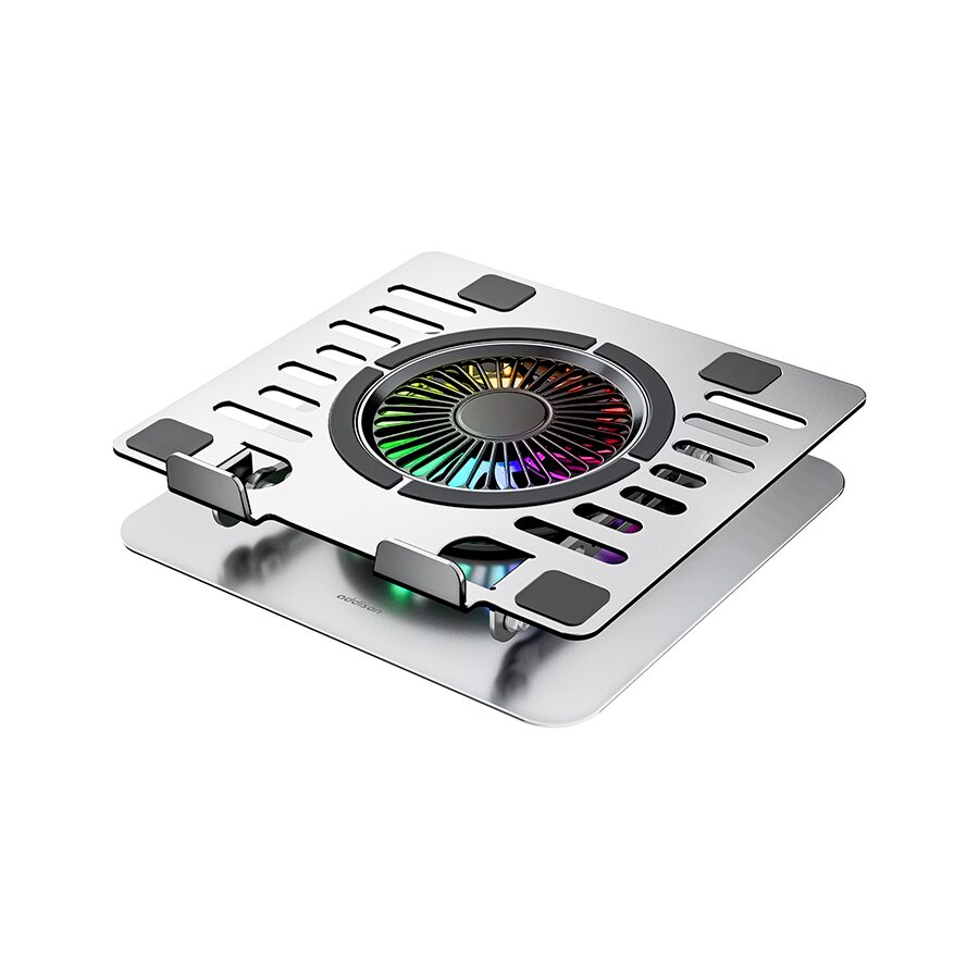 Postolje za notebook riser stand preklopivi rotirajuci, Addison AD-RC35 Adjustable Metal Laptop Stand with 360 Degree Rotating Fan and RGB Light, 3963 - Image 7
