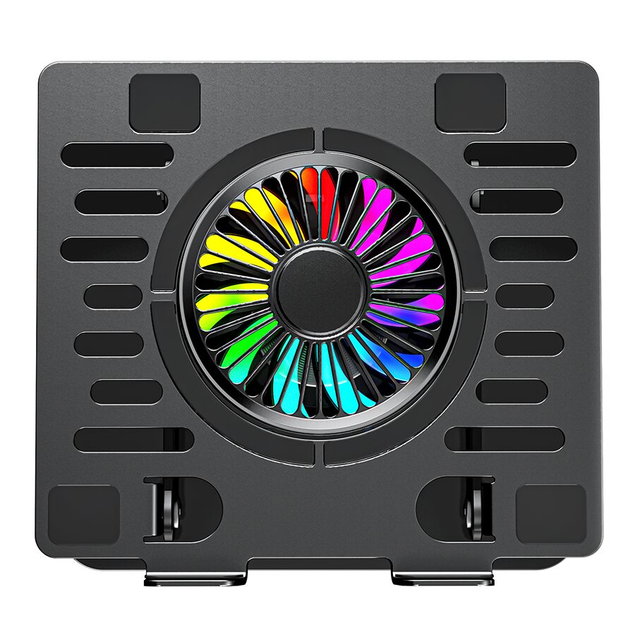 Postolje za notebook riser stand preklopivi rotirajuci, Addison AD-RC36 Steely 360 Degree Fan Fan Fan RGB Light Adjustable Black Metal 42029 - Image 4
