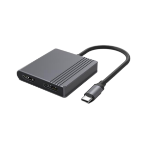 USB adapter Type-C to HDMI i DiplayPort adapter 4K 60Hz, black, GEMBIRD, A-CM-HDMIFDPF-01