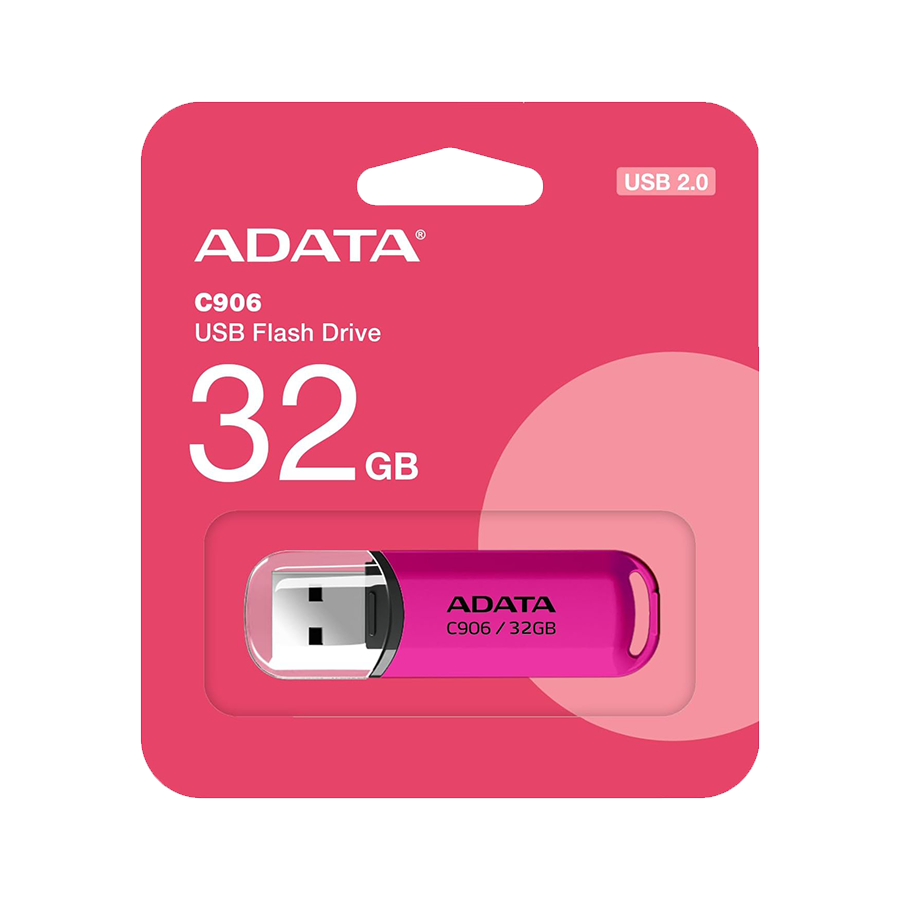 USB Memory stick Adata UFD 32GB C906 Pink USB 2.0, Brzina čitanja 30 MB/s, Brzina pisanja 9 MB/s,AC906-32G-RPP