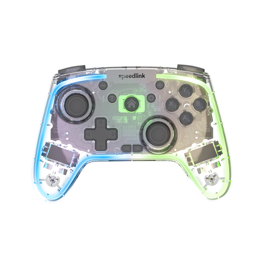 Game Pad SPEEDLINK RAIT NX RGB Gamepad - Wireless/Wired, PC/Android/Switch OLED/Lite, clear transparent, SL-650115-CR