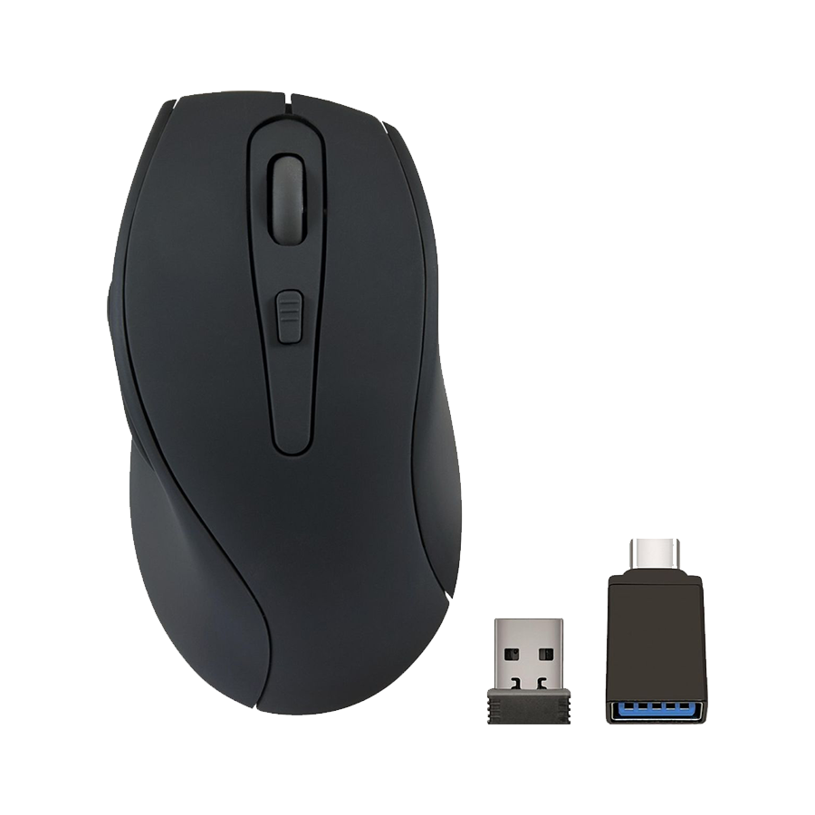 Miš SPEEDLINK AXON Silent & Antibacterial Rechargeable Mouse - Wireless, USB-A/-C, rubber-black, SL-630004-RRBK