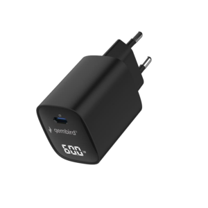 USB punjač Type-C fast charger, 60W USB LCD, black, GEMBIRD, TA-UC-1C-PD60LCD-01-BK