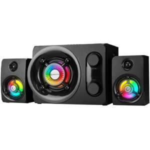 Zvučnici 2.1 gaming RAMPAGE RMS-G8 25W BLUETOOTH + USB-SD-FM RAINBOW Black RGB LED, 30253