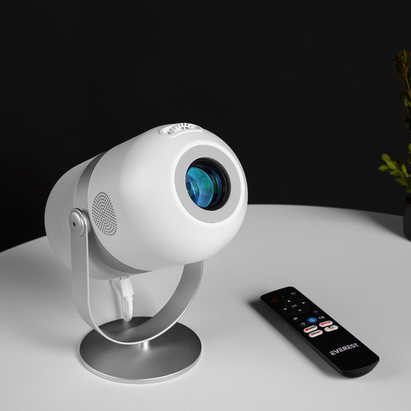 Projektor EVEREST PJ09 White Mini Portable 1280*720P 4500 Lumens 150 ANSIL Android 9.0 Screen Mirroring Metal Tripod HD Projector, 40629 - Image 8