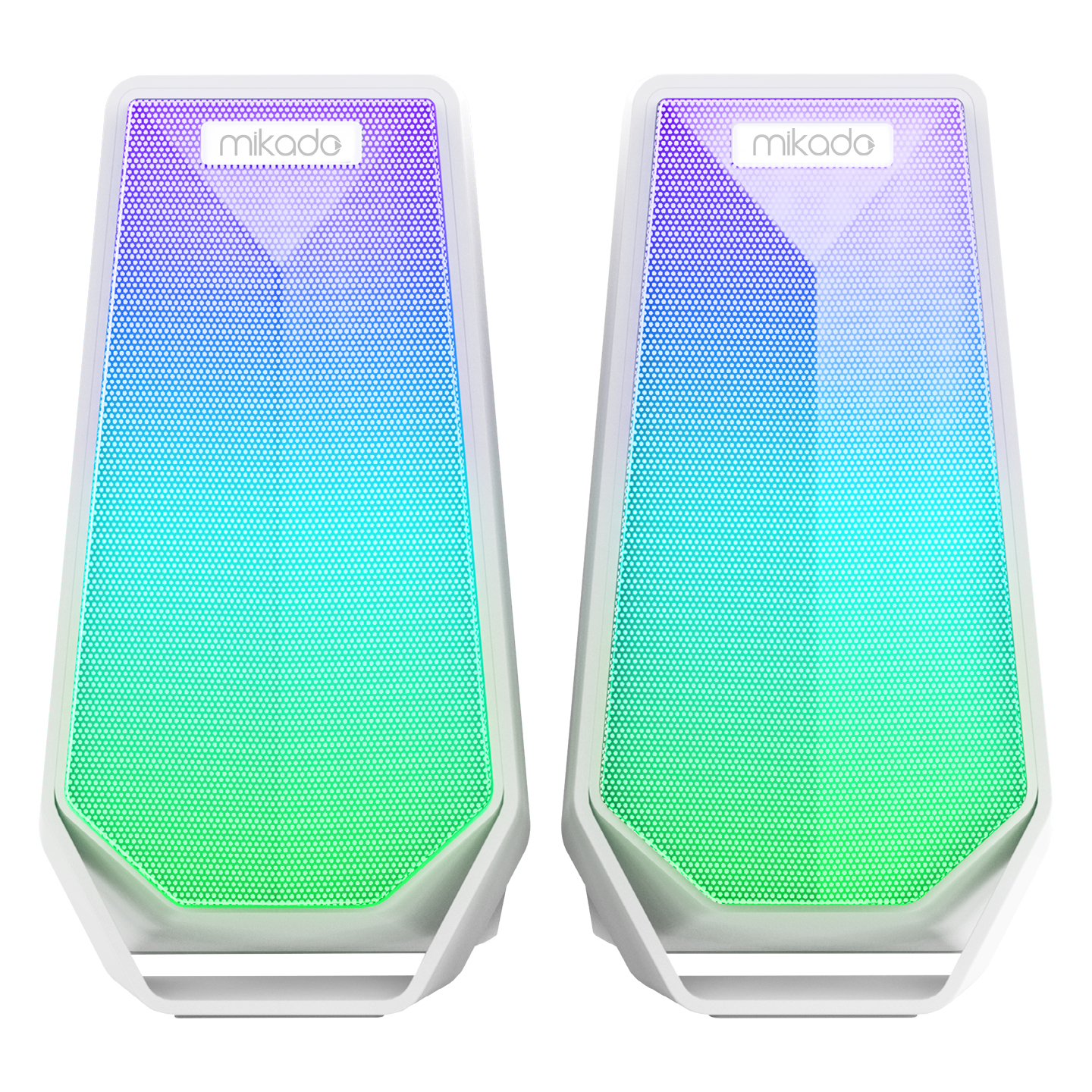 Zvučnici 2.0 gaming Mikado MD-188 2.0 5W*2 Bluetooth White RGB illuminated USB cable USB 5V 5V speaker speaker, 41682 - Image 2