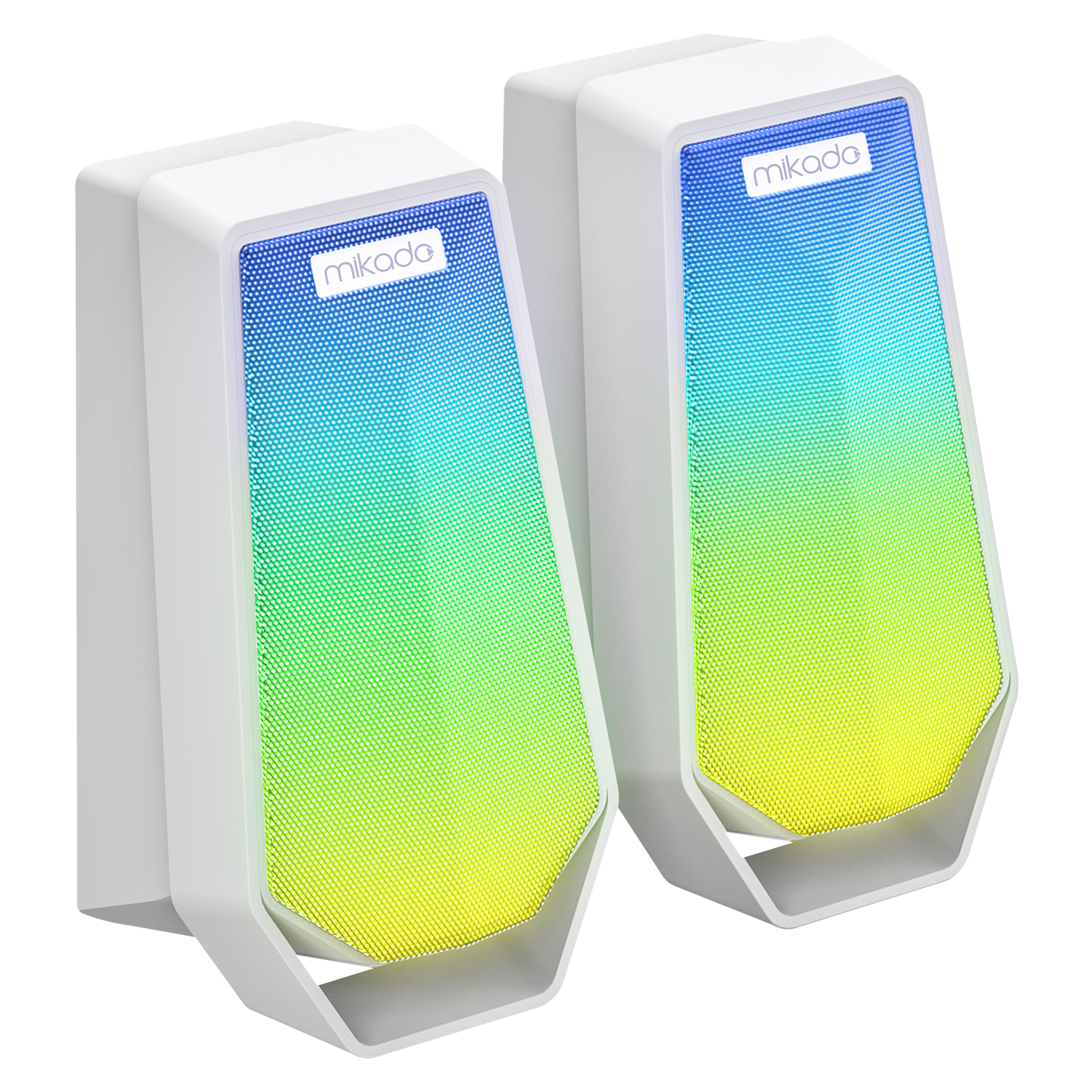 Zvučnici 2.0 gaming Mikado MD-188 2.0 5W*2 Bluetooth White RGB illuminated USB cable USB 5V 5V speaker speaker, 41682 - Image 4