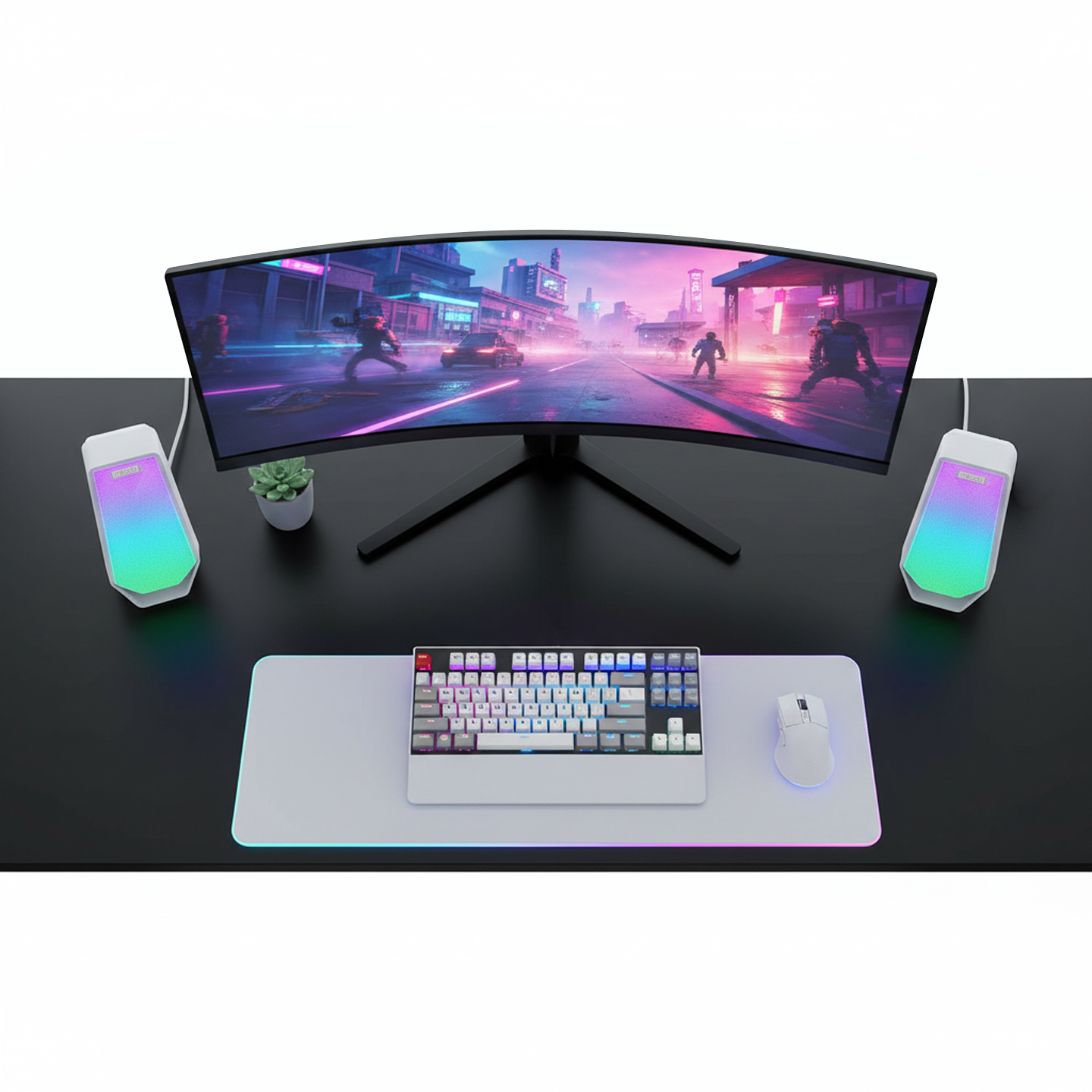 Zvučnici 2.0 gaming Mikado MD-188 2.0 5W*2 Bluetooth White RGB illuminated USB cable USB 5V 5V speaker speaker, 41682 - Image 5
