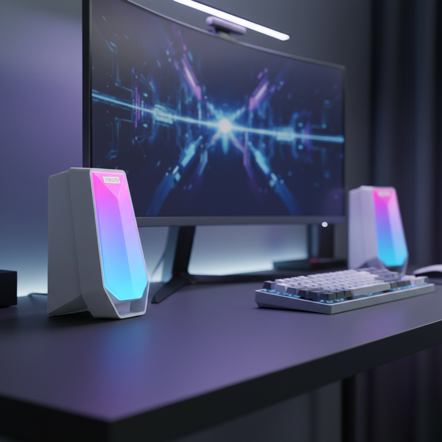 Zvučnici 2.0 gaming Mikado MD-188 2.0 5W*2 Bluetooth White RGB illuminated USB cable USB 5V 5V speaker speaker, 41682 - Image 6