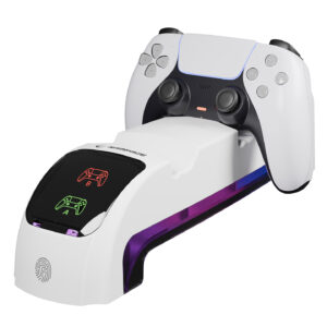 Charging Station gaming RAMPAGE RP-PS5 S RGB Lighted Headphone Stand with PlayStation 5 Slim Compatible Fast Charging Station, 41985