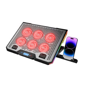 Postolje za notebook gaming Rampage BLIZZARD R7 6 FAN LCD SCREEN 2 USB SOCKET 13"-15.6" Notebook Cool Stand, 42032
