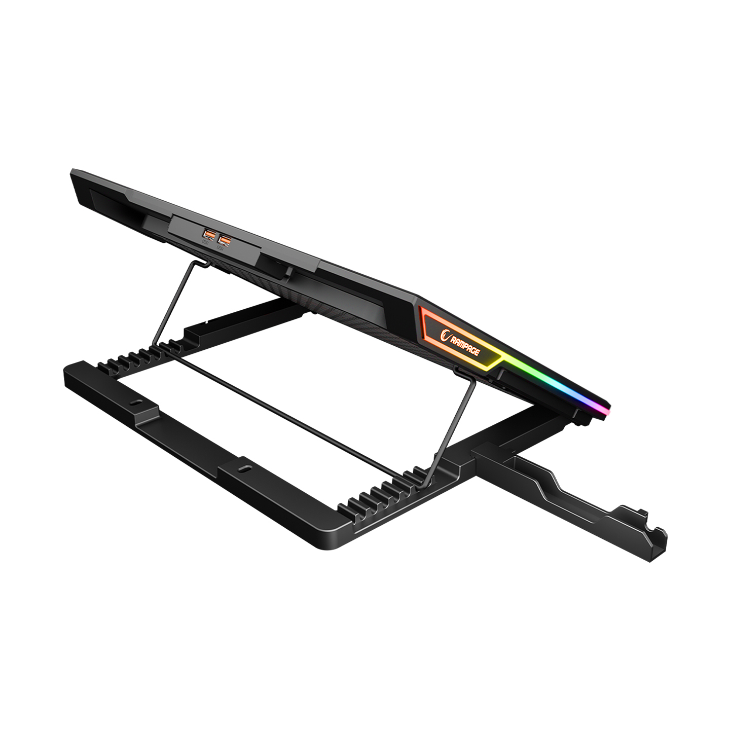 Postolje za notebook gaming Rampage BLIZZARD R7 6 FAN LCD SCREEN 2 USB SOCKET 13"-15.6" Notebook Cool Stand, 42032 - Image 5