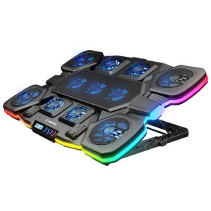 Postolje za notebook gaming RAMPAGE S50 Glacier Black RGB Lighting, 11 Fans, LCD Display, 1 Type C, 1 USB Port, 42328