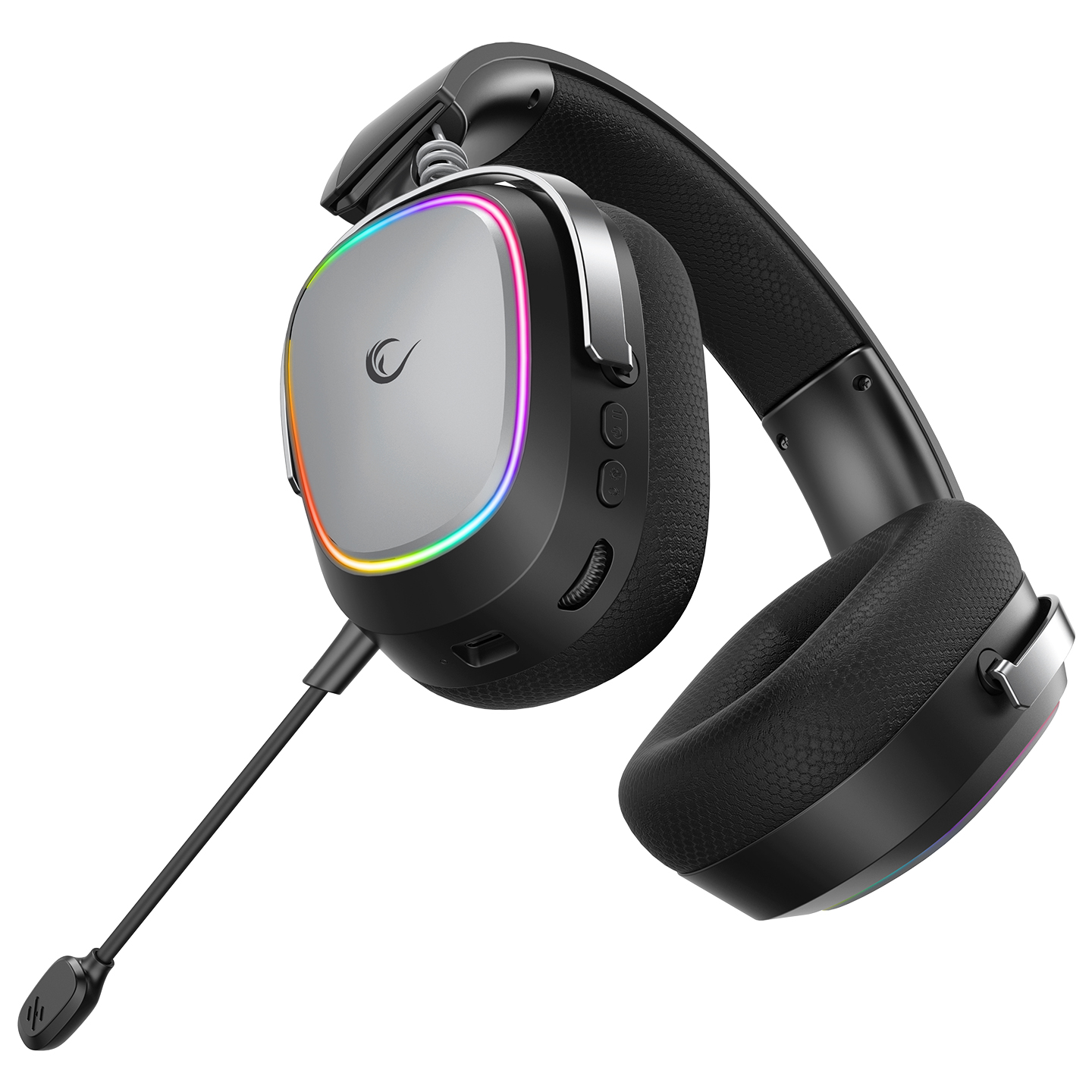 Slušalice sa mikrofonom RAMPAGE RETSU Black/Grey Wireless 2.4G Bluetooth Fabric and Leather Protein Earpad, 42412 - Image 3