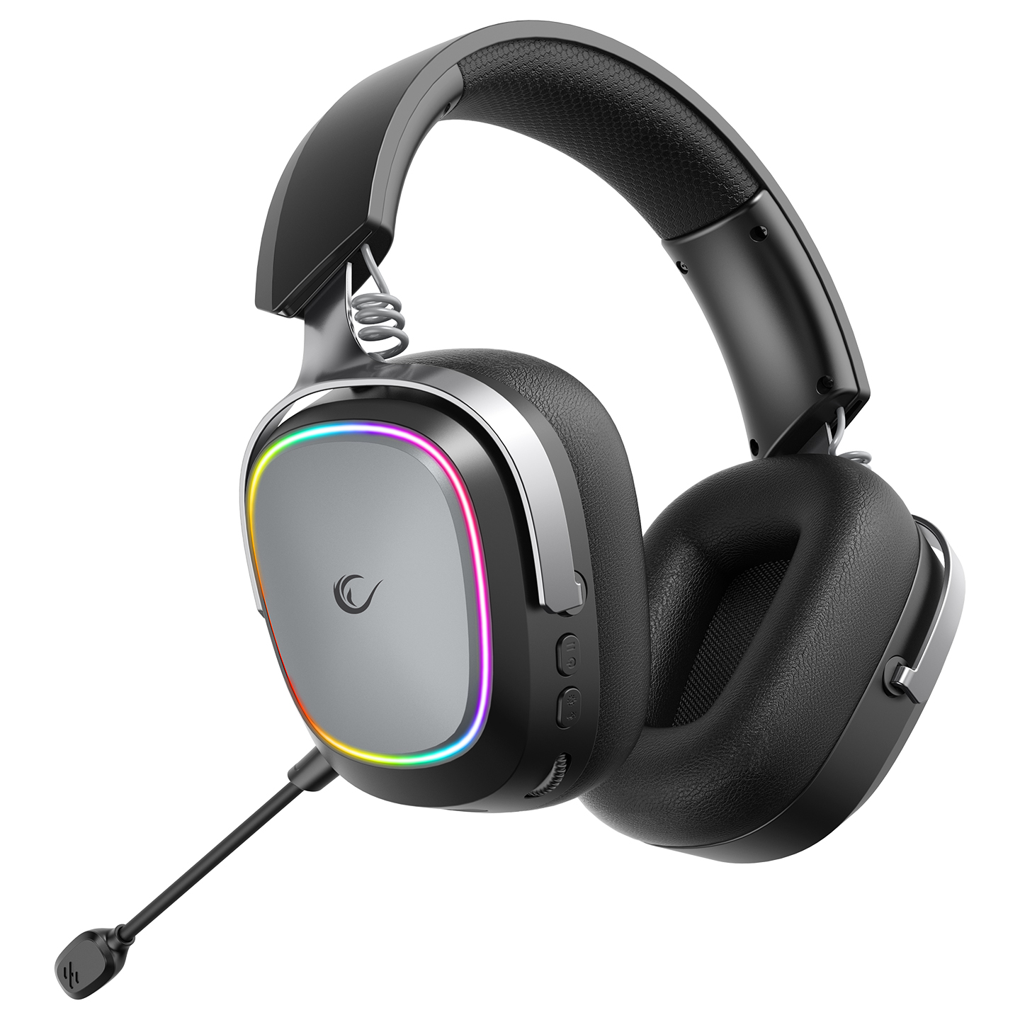 Slušalice sa mikrofonom RAMPAGE RETSU Black/Grey Wireless 2.4G Bluetooth Fabric and Leather Protein Earpad, 42412 - Image 4
