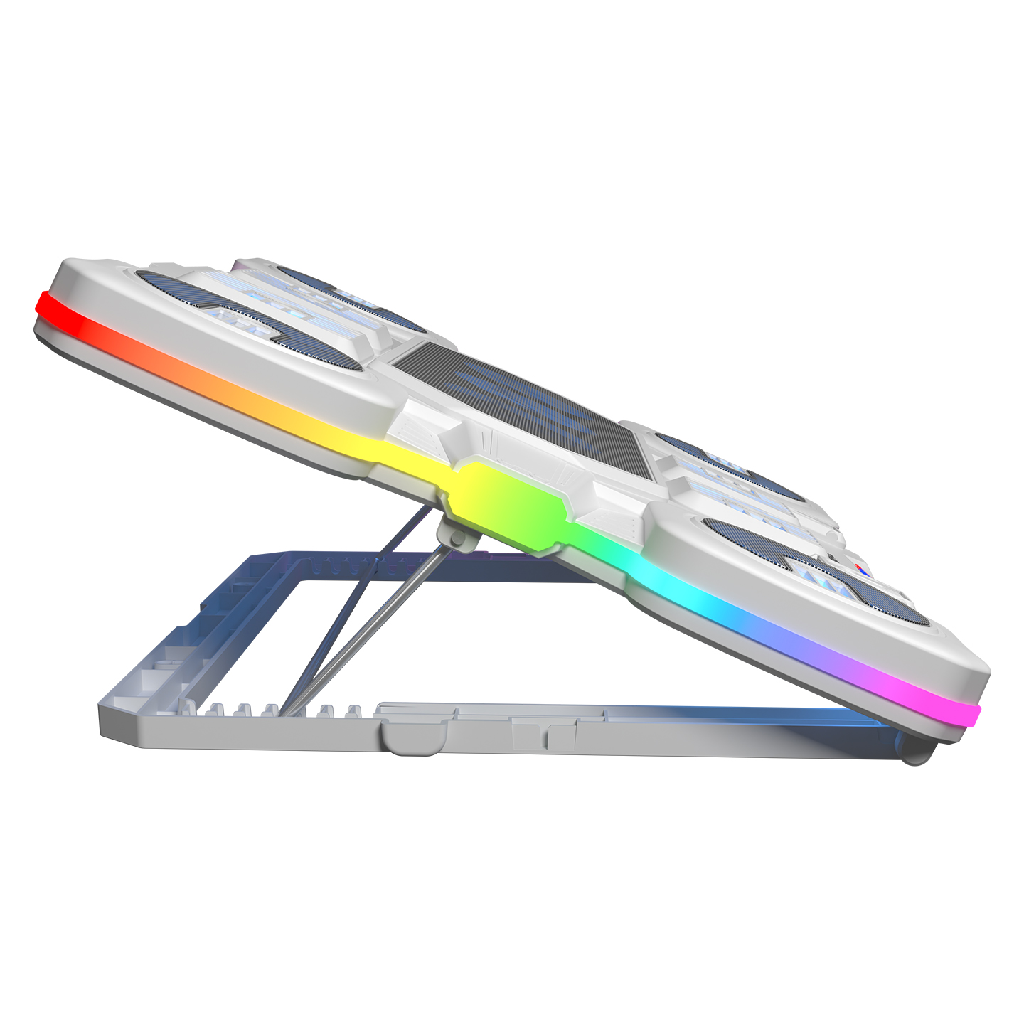 Postolje za notebook gaming RAMPAGE S50 Glacier White RGB Lighting, 11 Fans, LCD Display, 1 Type C, 1 USB Port, 43332 - Image 5