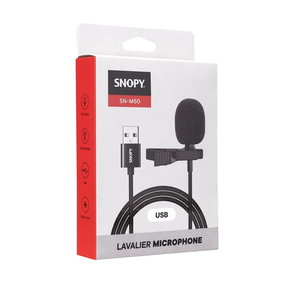 Mikrofon Snopy clip-on SN-M50 Black USB High performance, 35523 - Image 3