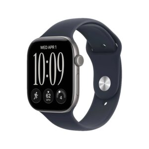 Apple Watch Series 12 46mm Space Grey Aluminium Case with Navy Blue Sport Band - M/L mjej4et/a