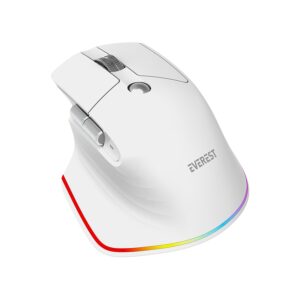 Miš Everest SMW- 178 Handy 2in1 Bluetooth 2,4GHz White Rechargeable 4000 DPI Horizontal/Vertical Wheel Ergonomic RGB Mouse, 41043