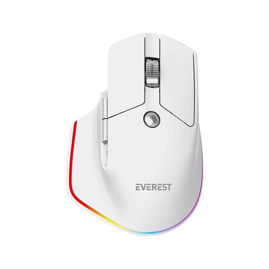 Miš Everest SMW- 178 Handy 2in1 Bluetooth 2,4GHz White Rechargeable 4000 DPI Horizontal/Vertical Wheel Ergonomic RGB Mouse, 41043 - Image 2