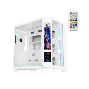 Kućište gaming RAMPAGE NOVA V2 9.16' LCD Display Hub Controller White 7x12cm ARGB Pwm Fan, 43467